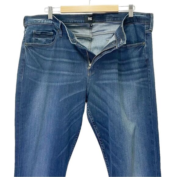 PAIGE Denim Federal Jeans Slim Straight Jean in Roarke Dark Wash Men’s Size 40 - Picture 6 of 13